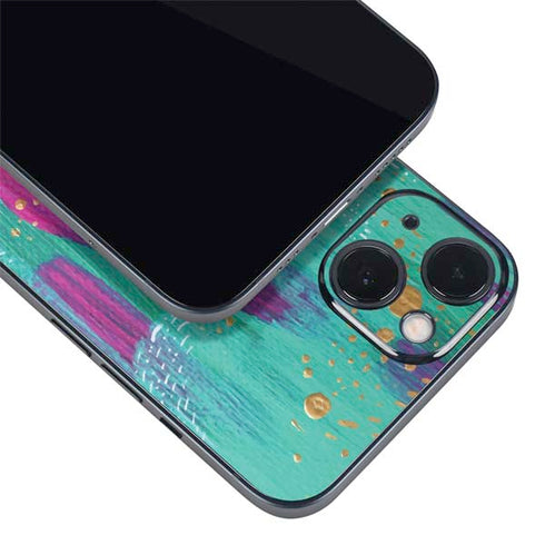 Turquoise Brush Stroke by Etta Vee iPhone Skins